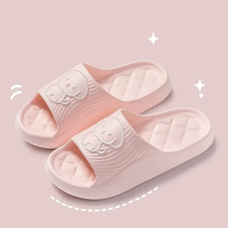 Cute Couple Pillow Slippers Female Summer Wear 2024 New Bathroom Bath Non-Slip Indoor Home Eva Thick Bottom Sandals