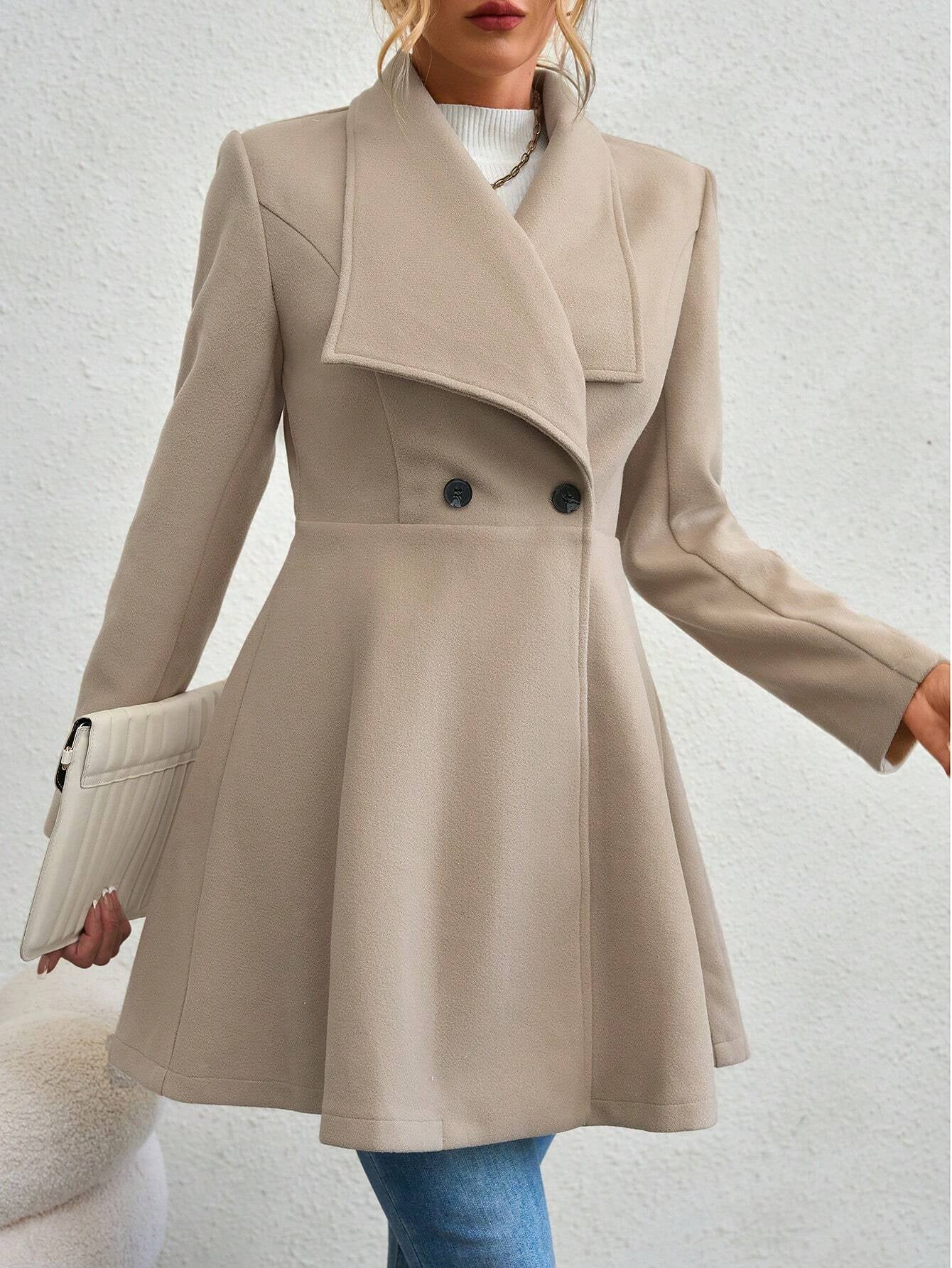 Chiquease Waterfall Collar Double Button Overcoat