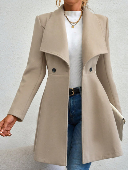 Chiquease Waterfall Collar Double Button Overcoat