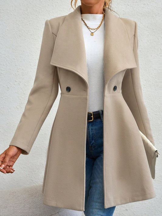 Chiquease Waterfall Collar Double Button Overcoat